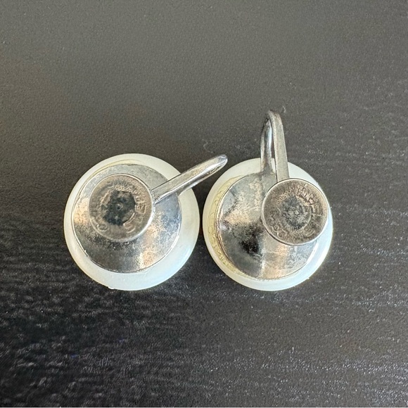 Vintage Sterling Silver Faux Pearl Earrings - Picture 7 of 9